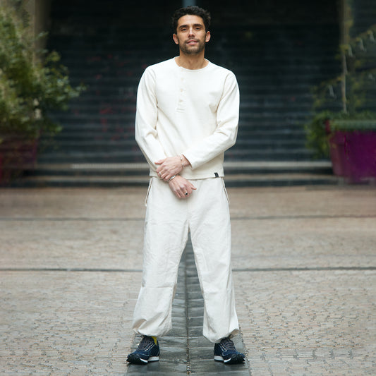 C1011 Henley Sweatshirt (Natural) ヘンリースウェットシャツ (ナチュラル)