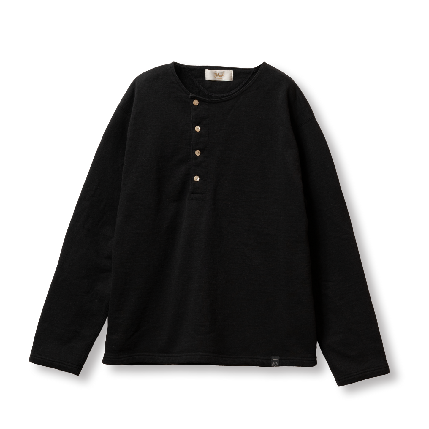 C1011 Henley Sweatshirt (Black) ヘンリースウェットシャツ (ブラック)