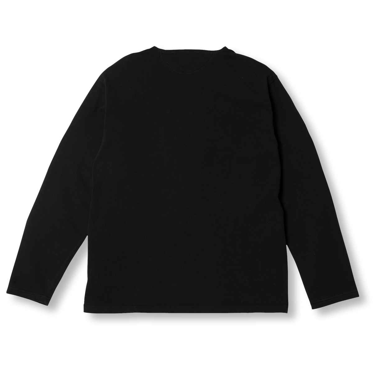 PREQUEL C1018 Stiff Cotton Long Sleeve T-shirt (Black), back view.