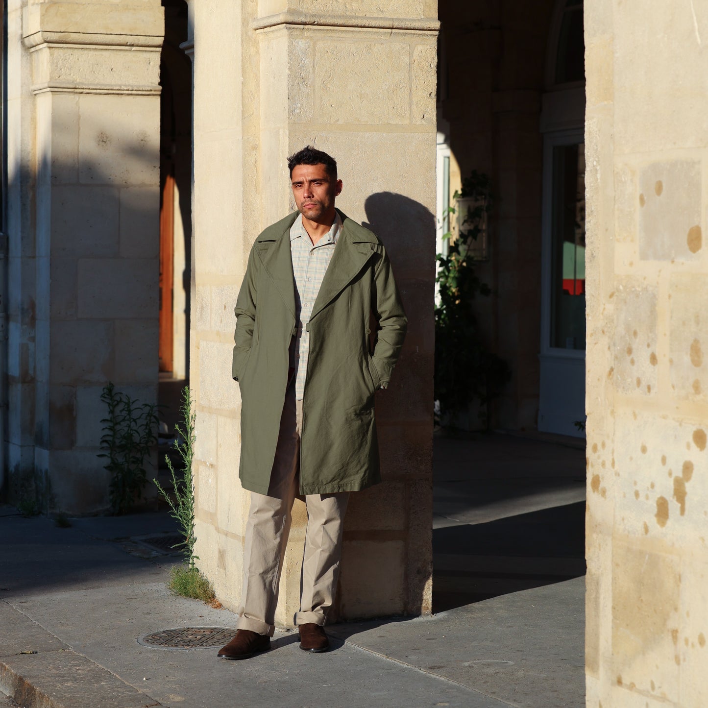 J1005 Military Wrap Coat (Khaki) ミリタリーラップコート(カーキ)