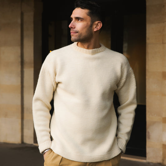 K1001 Fisherman's Sweater (White)
