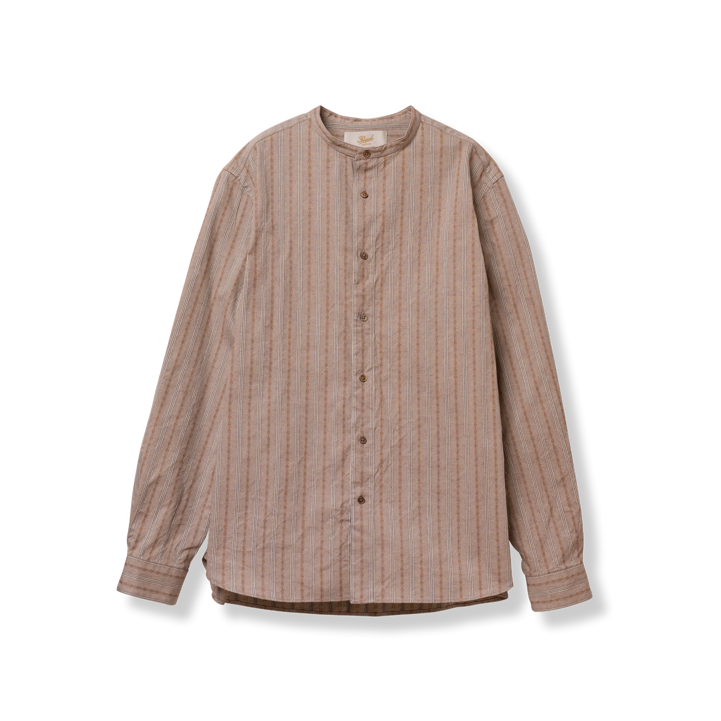S1001 Stand-up Collar Shirt スタンドカラーシャツ (ブラウン)