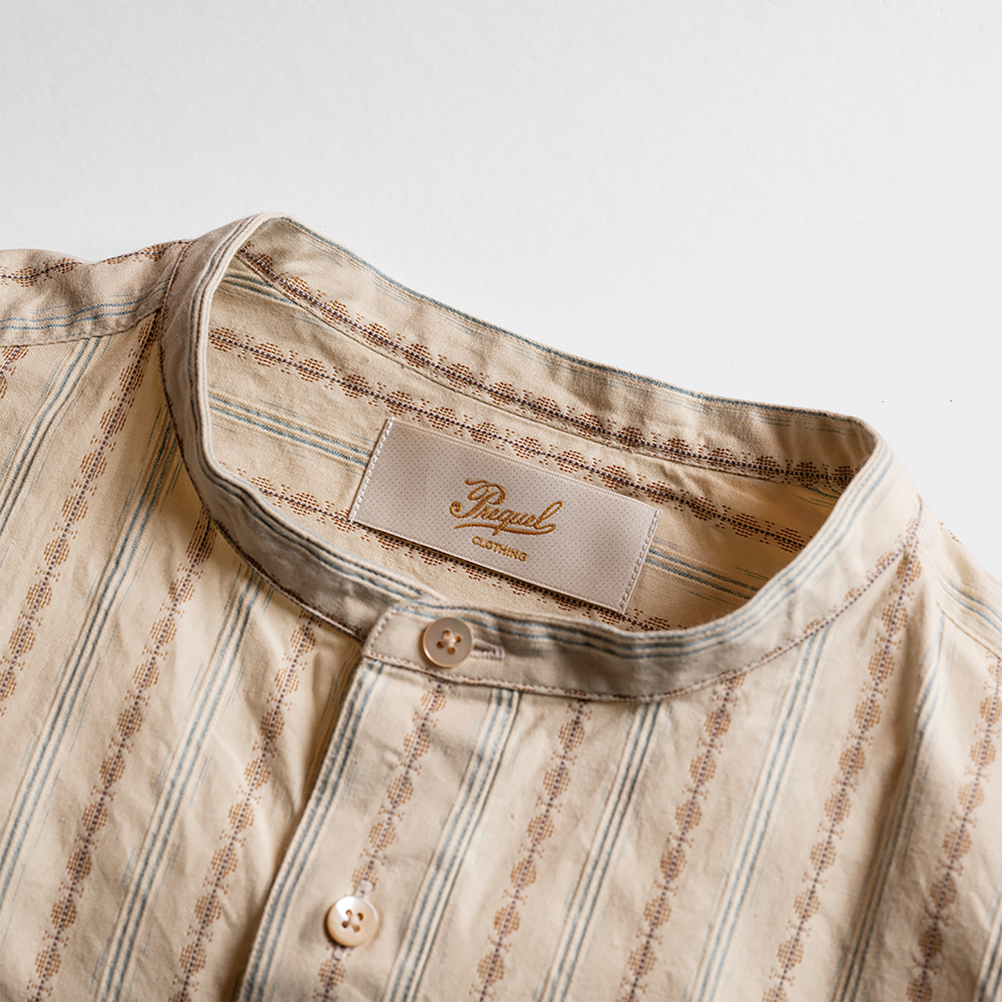 S1001 Stand-up Collar Shirt (Beige)