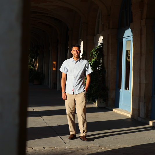 S1011 Mini Collar Shirt (Blue) ミニカラーシャツ(ブルー)