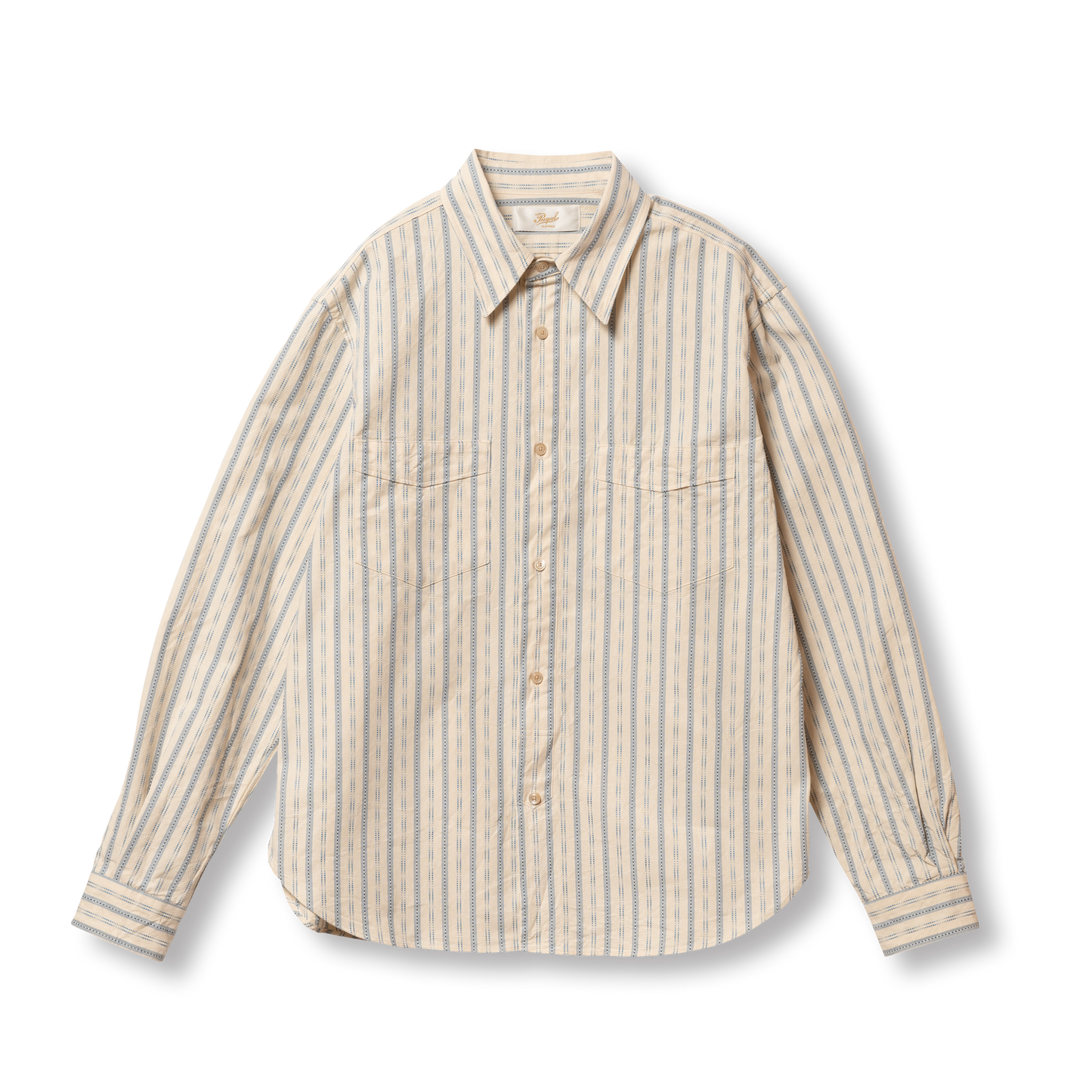 S1020 Striped Work Shirt (Beige) ストライプワークシャツ (ベージュ)