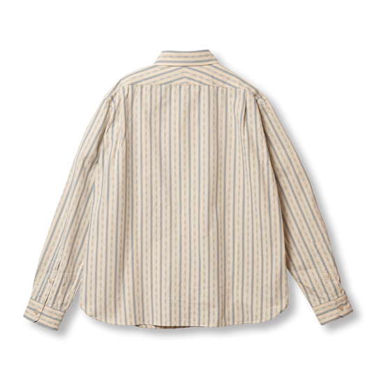 S1020 Striped Work Shirt (Beige) ストライプワークシャツ (ベージュ)
