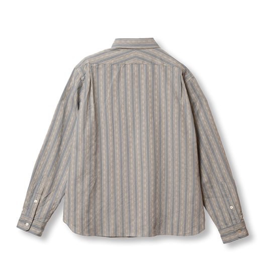 S1020 Striped Work Shirt (Grey) ストライプワークシャツ (グレー)