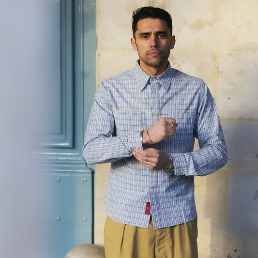 S1017 Check Work Shirt チェックワークシャツ (ブルー)