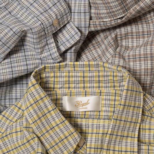 S1017 Check Work Shirt チェックワークシャツ (イエロー)