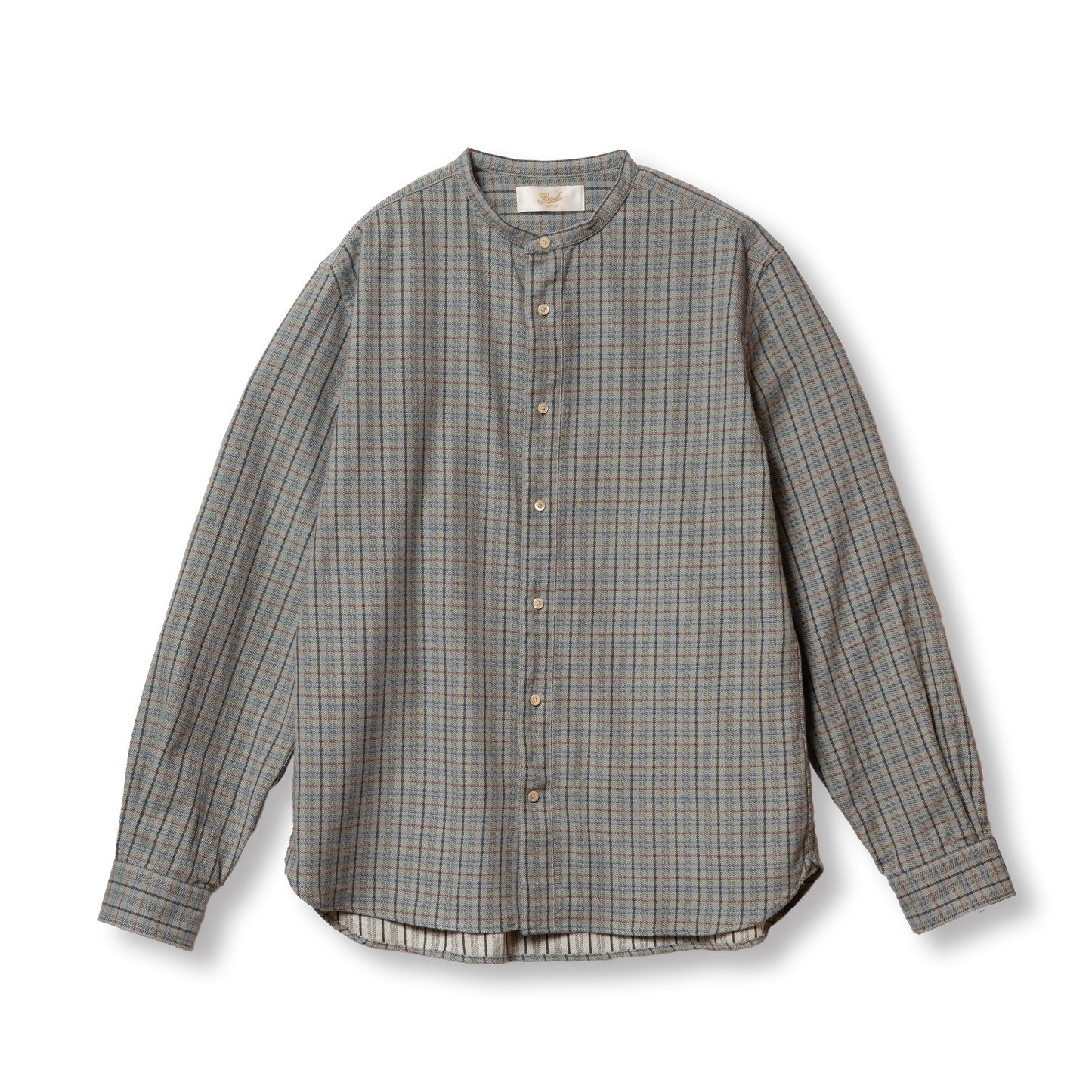 S1018 Stand-up Collar Shirt (Grey) スタンドアップカーラーシャツ (グレー)