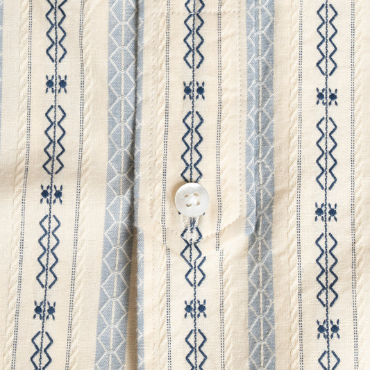 S1023 Classic Stripe Work Shirt クラシックストライプ ワークシャツ (ベージュ)
