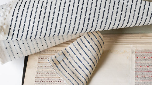 this is an indigo dot dobby