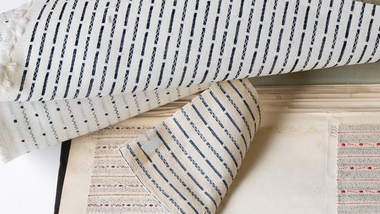 this is an indigo dot dobby