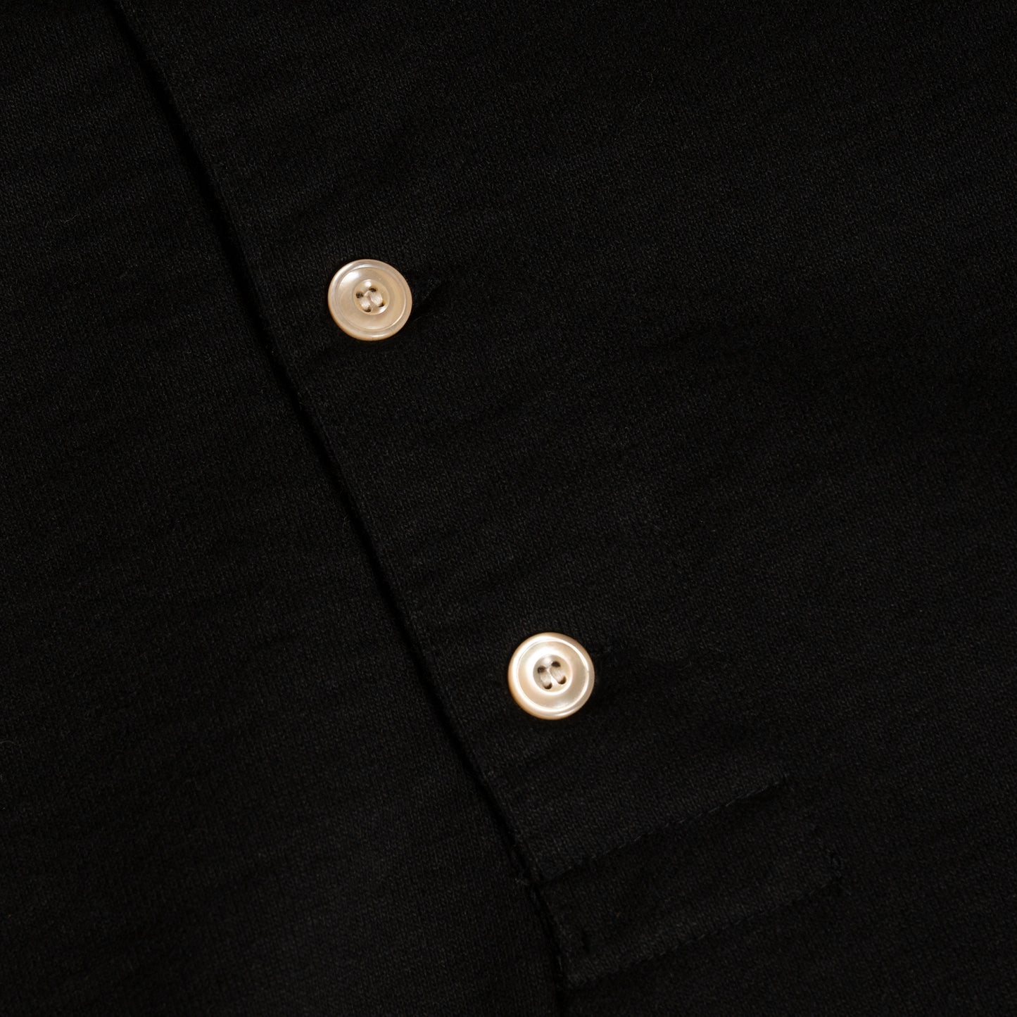 C1011 Henley Sweatshirt (Black) ヘンリースウェットシャツ (ブラック)