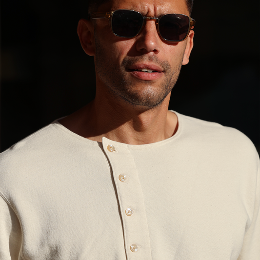 C1004 Short Sleeve Henley Sweatshirt　ショートスリーブヘンリースウェットシャツ
