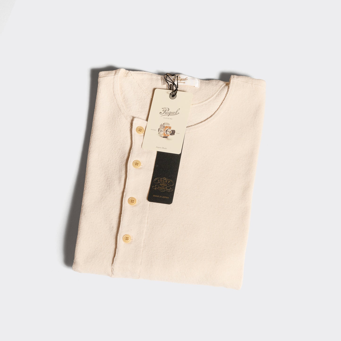 C1008 Henley Cotton Rib L/S T-Shirt (Natural) ヘンリーロングTシャツ (ナチュラル)