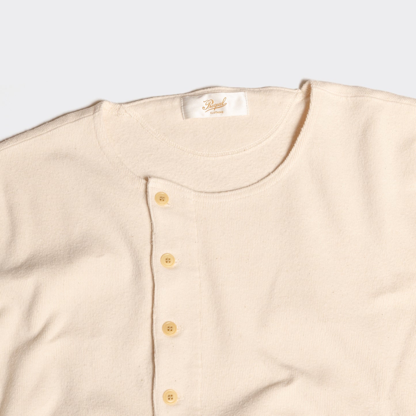 C1008 Henley Cotton Rib L/S T-Shirt (Natural) ヘンリーロングTシャツ (ナチュラル)