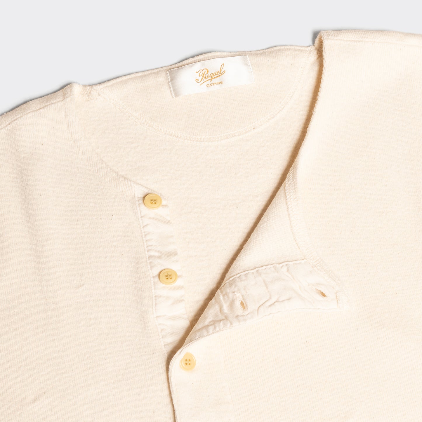 C1008 Henley Cotton Rib L/S T-Shirt (Natural) ヘンリーロングTシャツ (ナチュラル)