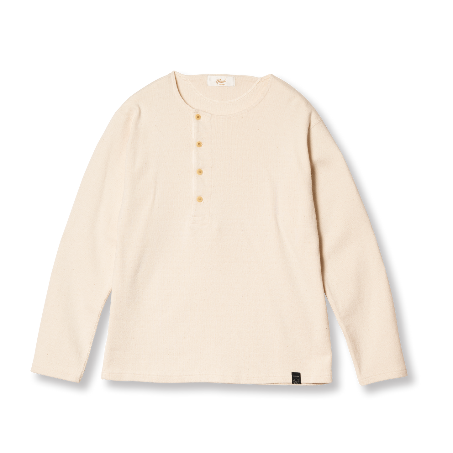 C1008 Henley Cotton Rib L/S T-Shirt (Natural) ヘンリーロングTシャツ (ナチュラル)