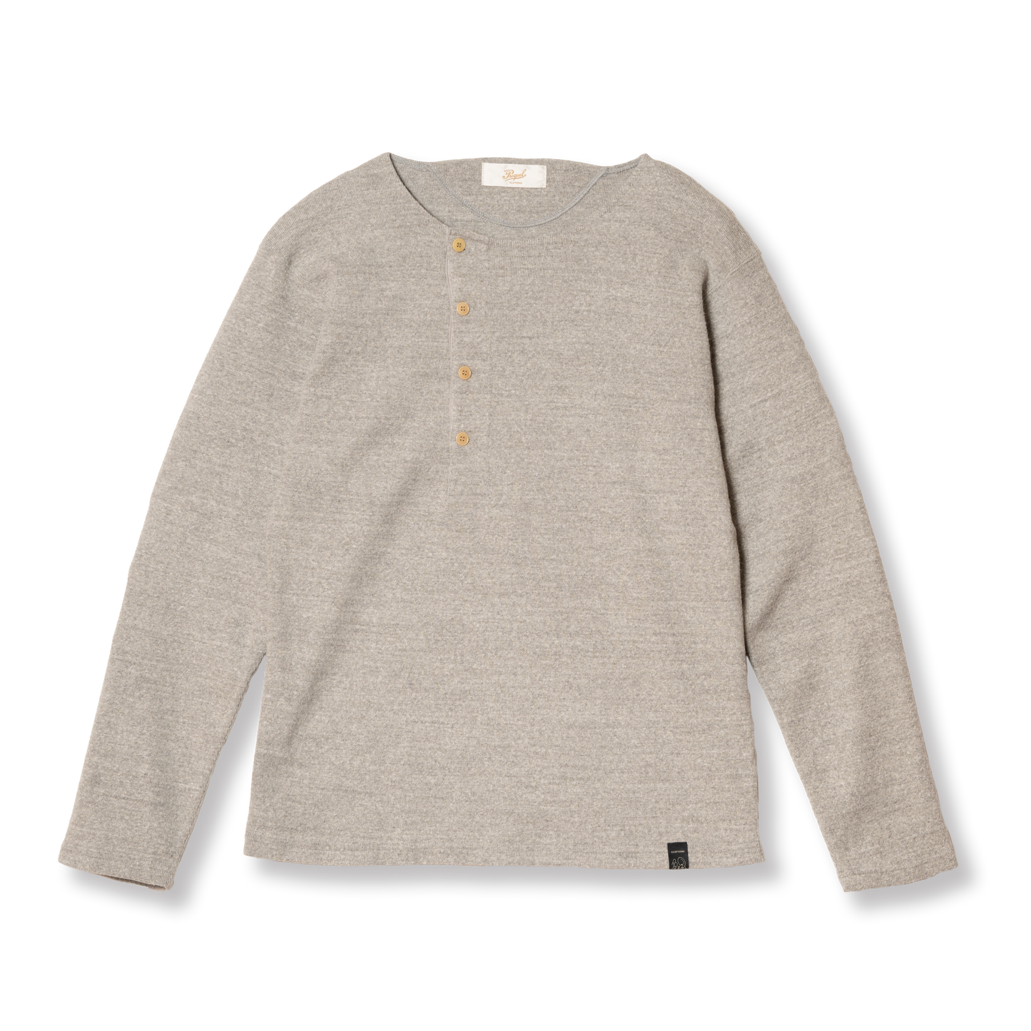C1008 Henley Cotton Rib L/S T-Shirt (Gray)