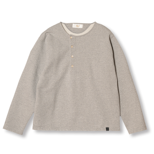 C1011 Henley Sweatshirt (Grey) ヘンリースウェットシャツ (グレー)