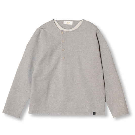 C1011 Henley Sweatshirt (Grey) ヘンリースウェットシャツ (グレー)