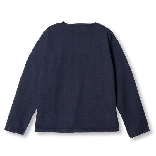 C1011 Henley Sweatshirt (Navy) ヘンリースウェットシャツ (ネイビー)