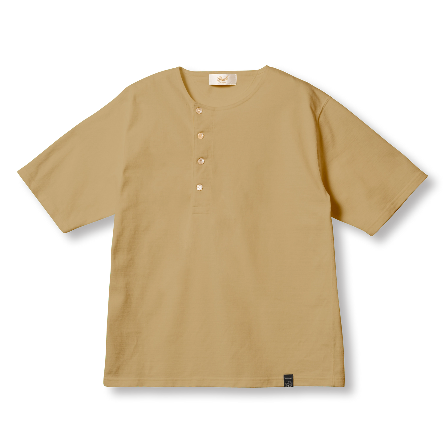 C1016 Stiff Cotton Henley T-shirt (Brown) ヘンリーTシャツ (ブラウン)