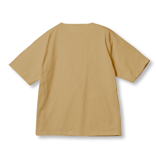 C1016 Stiff Cotton Henley T-shirt (Brown) ヘンリーTシャツ (ブラウン)
