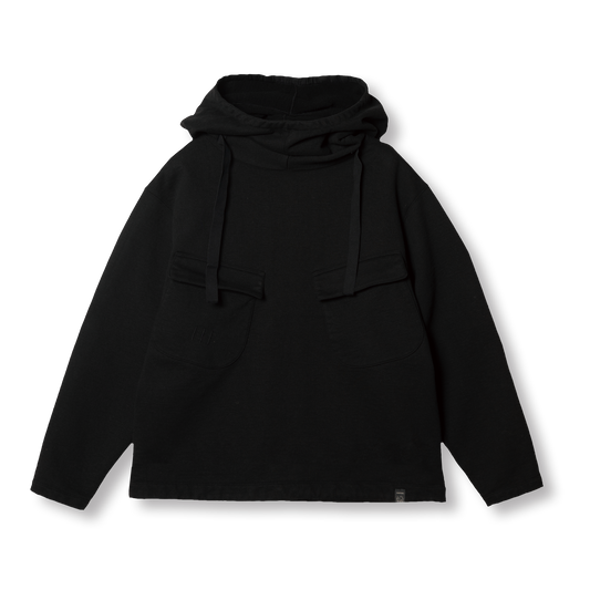 PREQUEL C1017 40s Gunner Smock (Black) ガンナースモック（ブラック）：正面から見た全体のシルエット。