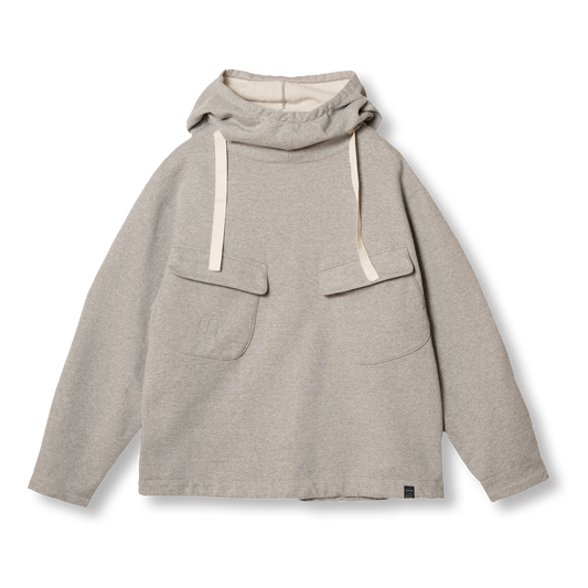 PREQUEL C1017 40s Gunner Smock (Grey) ガンナースモック（グレー）：正面から見た全体のシルエット。