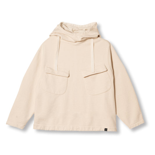 PREQUEL C1017 40s Gunner Smock (Natural) ガンナースモック（ナチュラル）：正面から見た全体のシルエット。