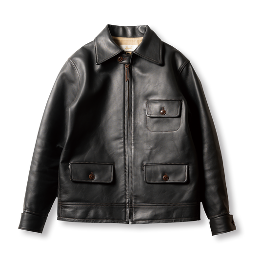 J1007C 30s Sports Jacket in Black, front view