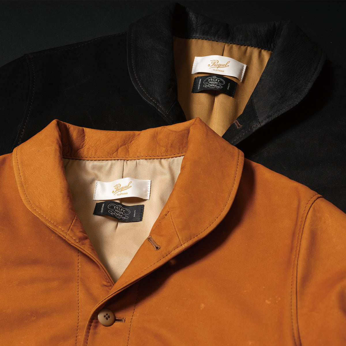 J1015A Spirit of Flight Jacket color reference, Camel with Black in the background