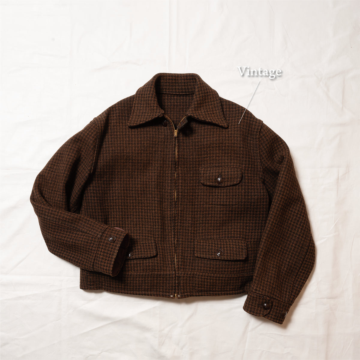Vintage sports jacket used as design inspiration for PREQUEL J1016; reference garment, not the item for sale.