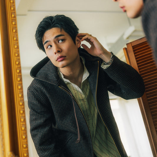 J1021 Check Cadet Coat チェックカデットコート（ブラウン）