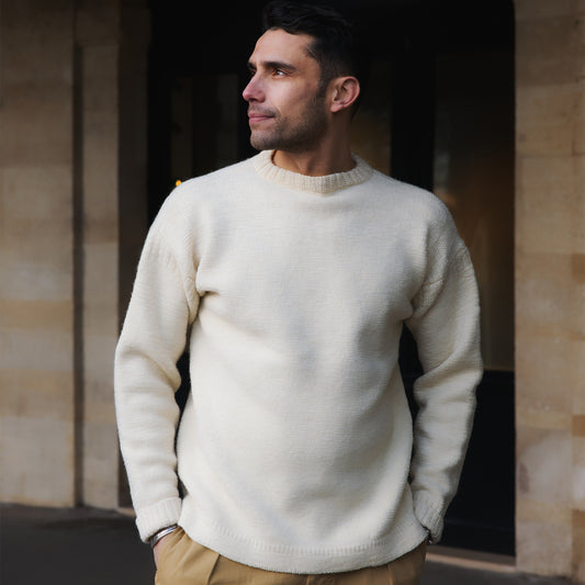 K1001 Fisherman's Sweater (White)