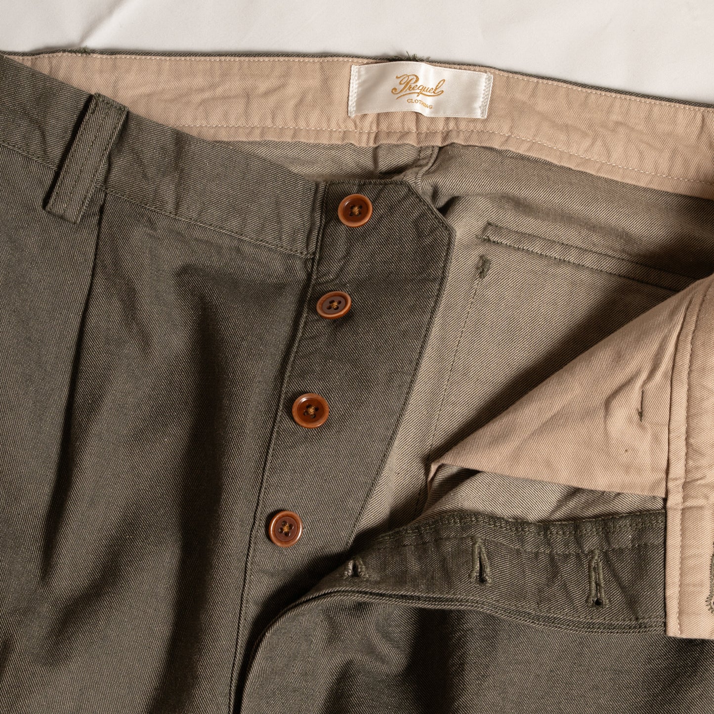 P1003 Italian Chino Trousers (Khaki) イタリアンチノトラウザー(カーキ)