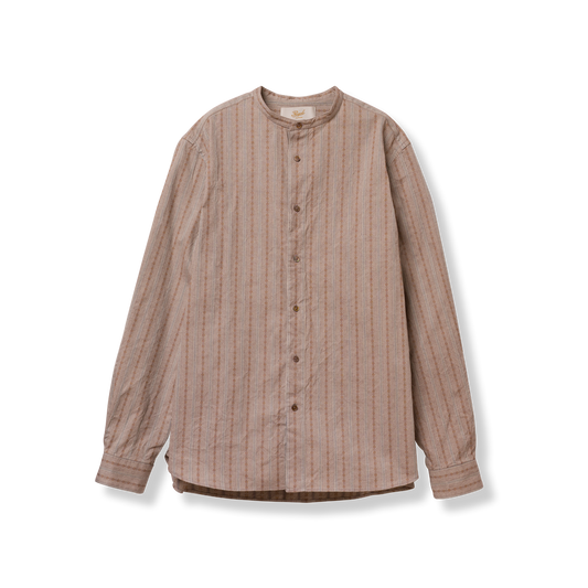 S1001 Stand-up Collar Shirt  スタンドカラーシャツ (ブラウン)