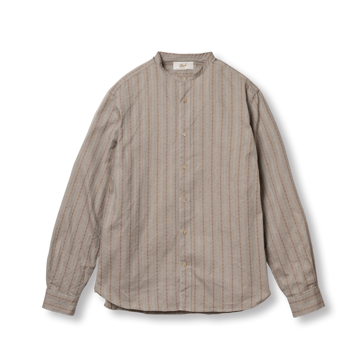 S1001 Stand-up Collar Shirt  スタンドカラーシャツ (ブラウン)
