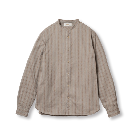 S1001 Stand-up Collar Shirt  スタンドカラーシャツ (ブラウン)