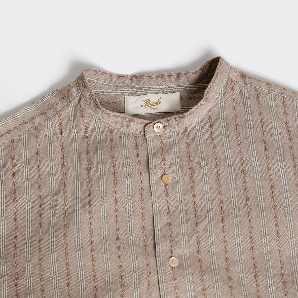 S1001 Stand-up Collar Shirt  スタンドカラーシャツ (ブラウン)