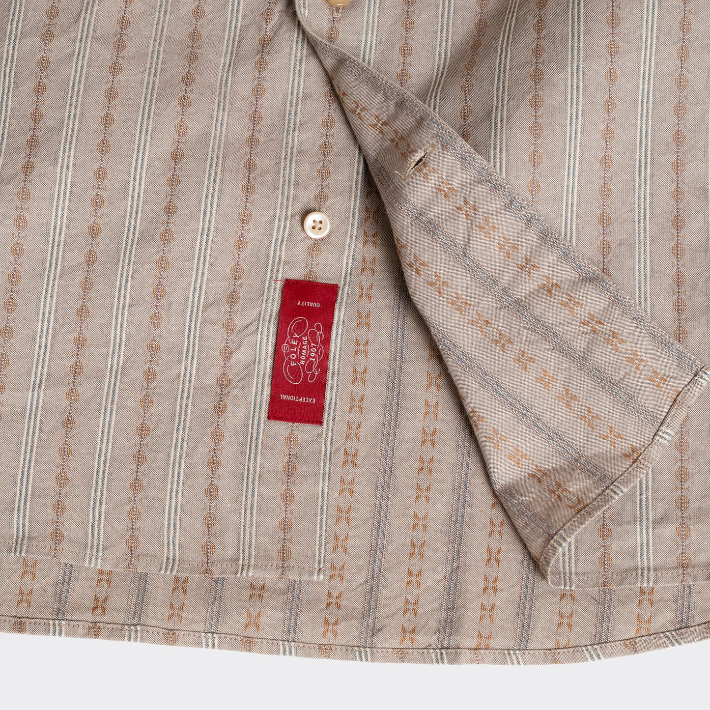 S1001 Stand-up Collar Shirt  スタンドカラーシャツ (ブラウン)