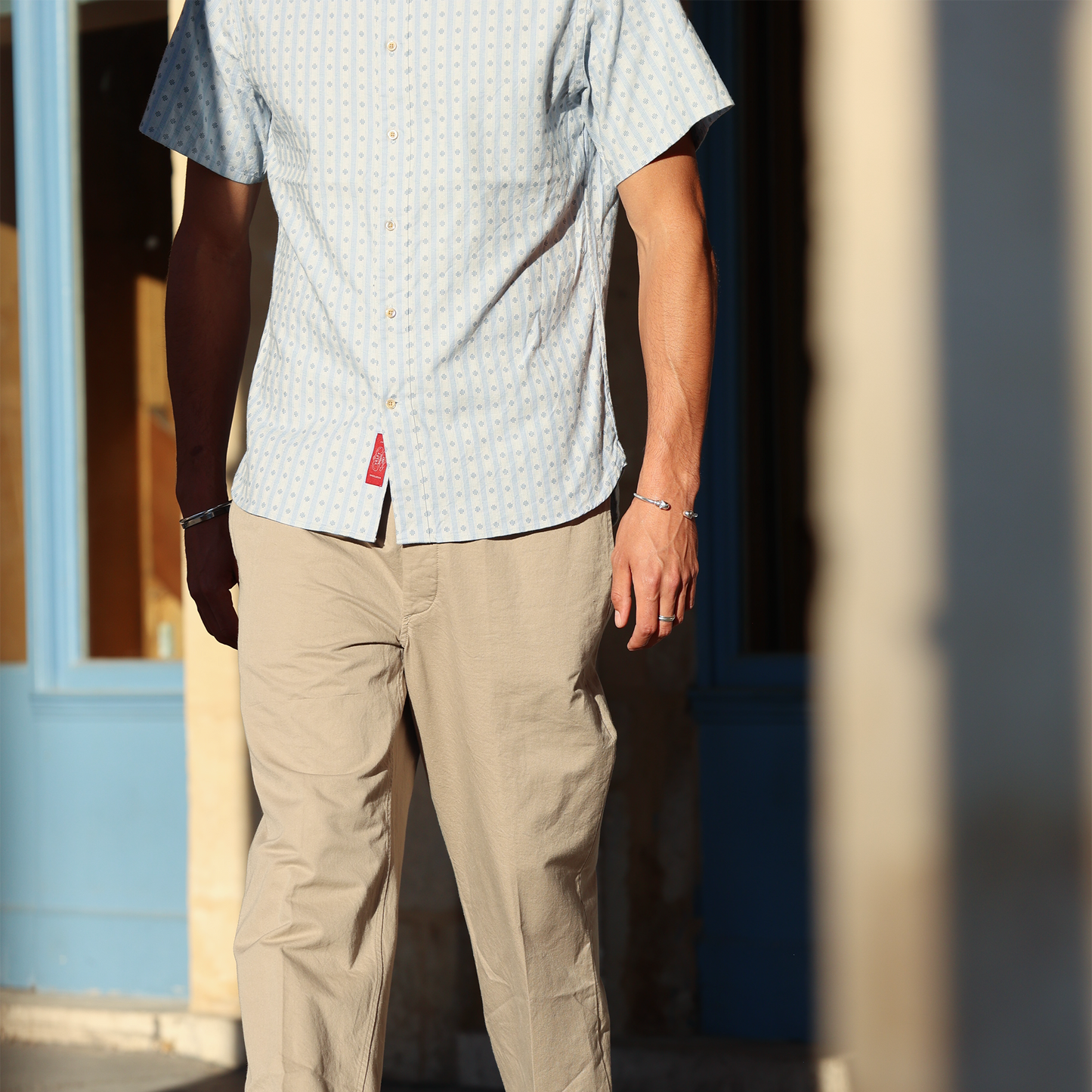 S1011 Mini Collar Shirt (Blue)　ミニカラーシャツ(ブルー)