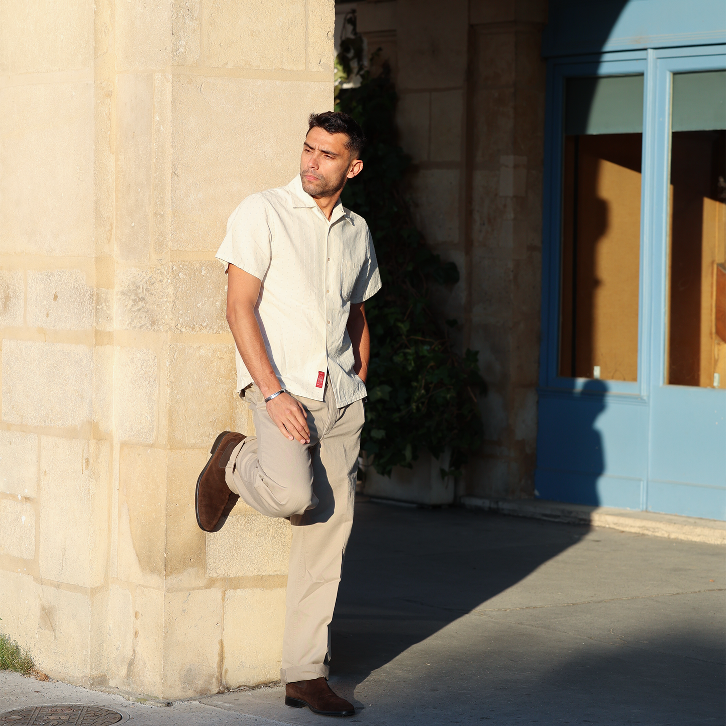 S1012 Classic Open Collar Shirt (Blue)　クラシックオープンカラーシャツ(ブルー)