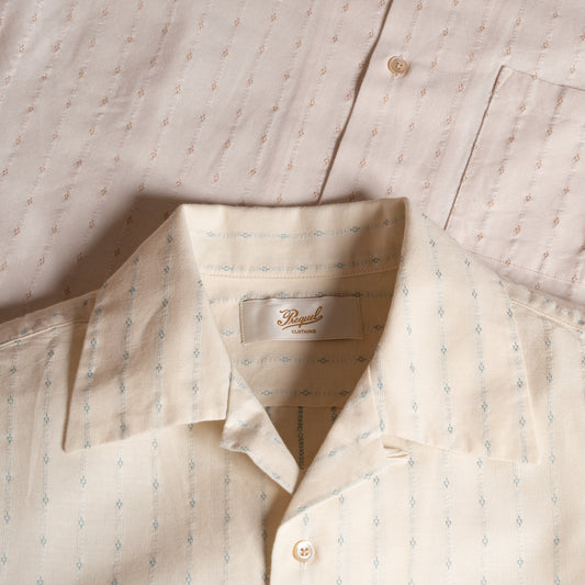S1012 Classic Open Collar Shirt (Brown)　クラシックオープンカラーシャツ(ブラウン)