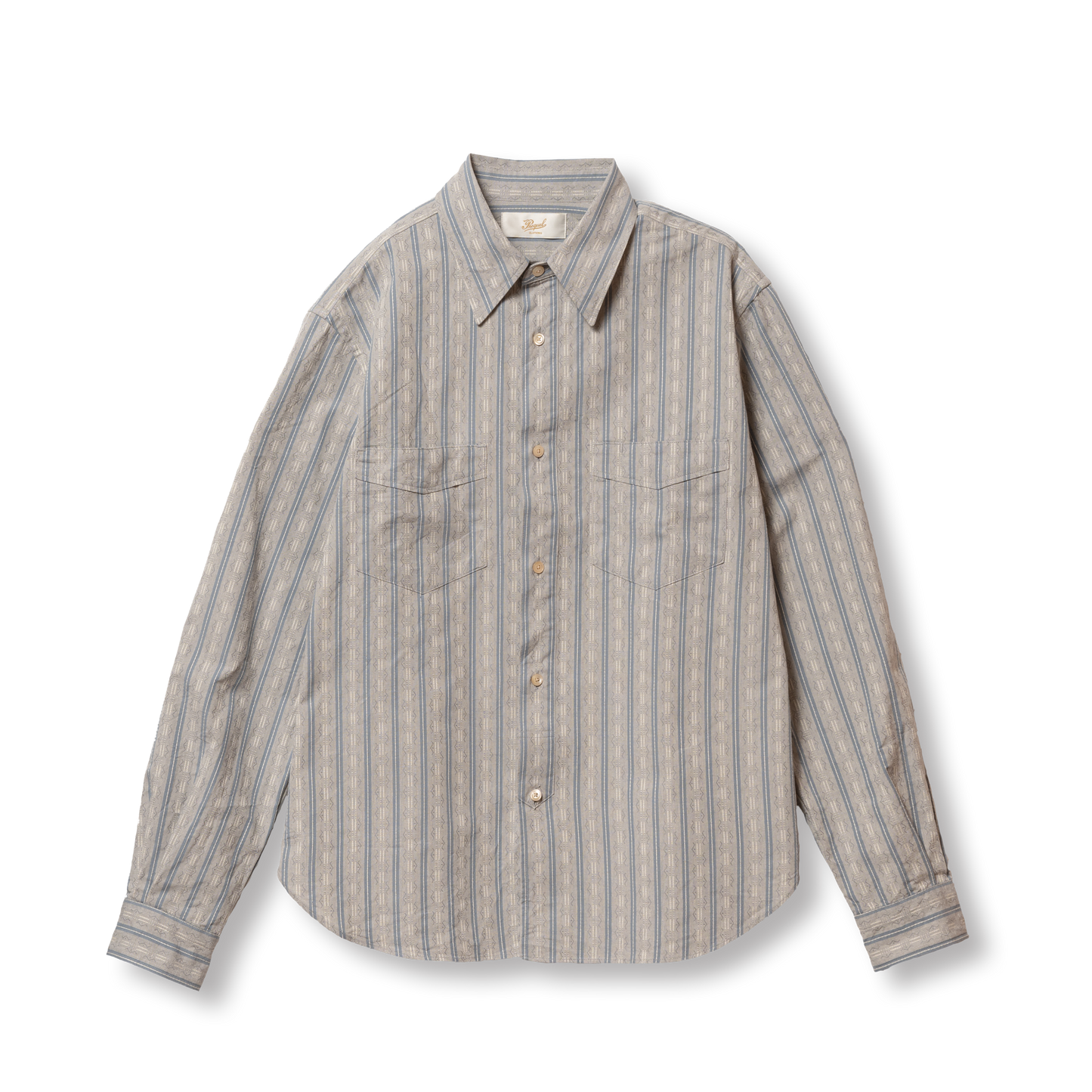 S1020 Striped Work Shirt (Grey) ストライプワークシャツ (グレー)