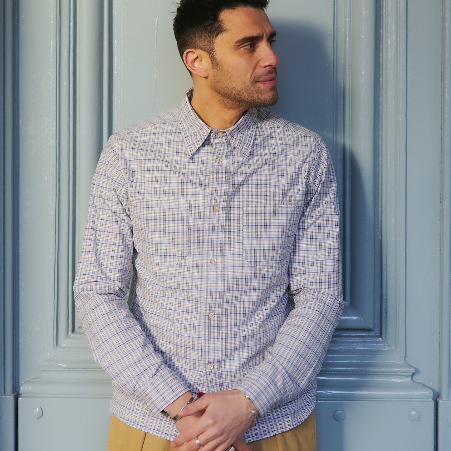 S1017 Check Work Shirt チェックワークシャツ (ブルー)