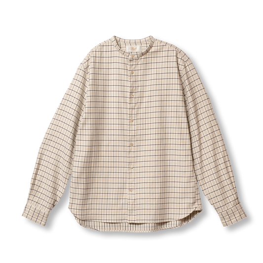 S1018 Stand-up Collar Shirt (Beige)