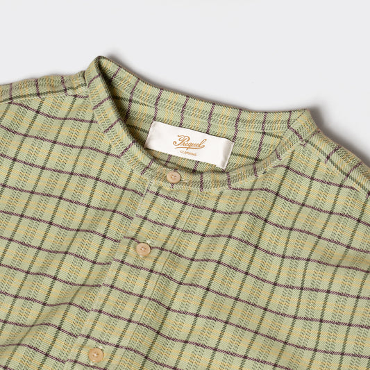 S1018 Stand-up Collar Shirt (Green) スタンドアップカーラーシャツ (グリーン)